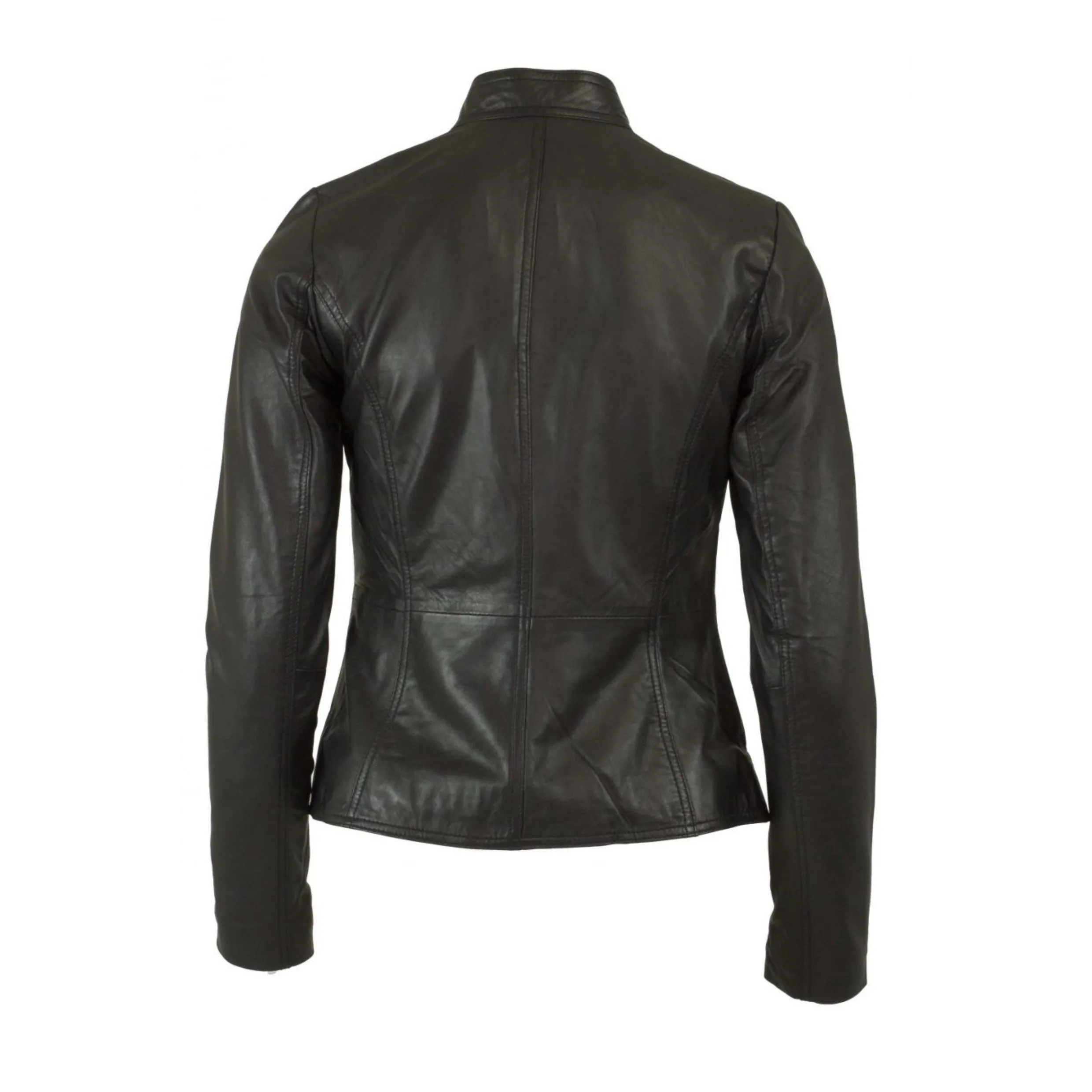 Helium Celine Real Leather Lamb Nappa Biker Jacket Black