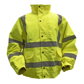 Hi-Vis Yellow Jacket with Quilted Lining & Elasticated Waist - Large