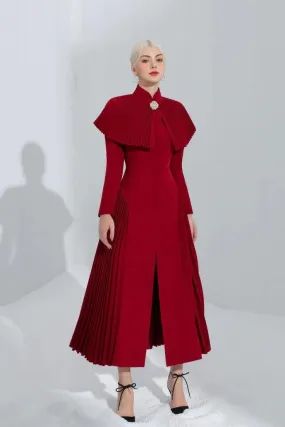 High end  elegant sophisticated Side Pleated Trench Coat - Kiona