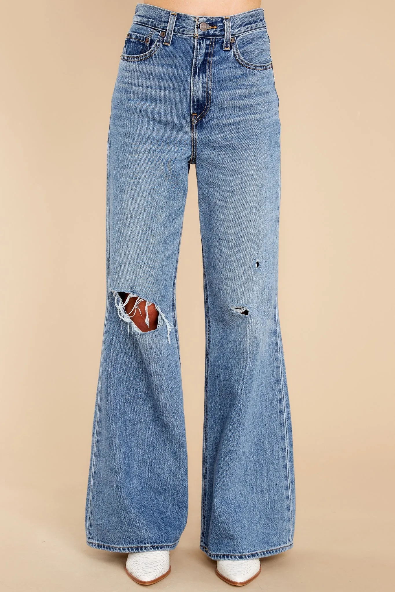 High Loose Flare Jeans In Take Notes