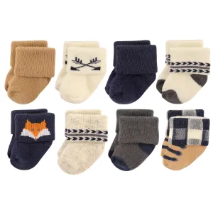 Hudson Baby Cotton Rich Newborn and Terry Socks, Forest