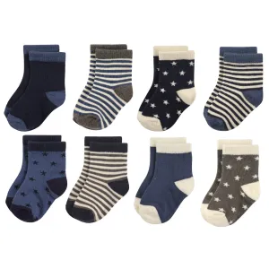 Hudson Baby Cotton Rich Newborn and Terry Socks, Stars