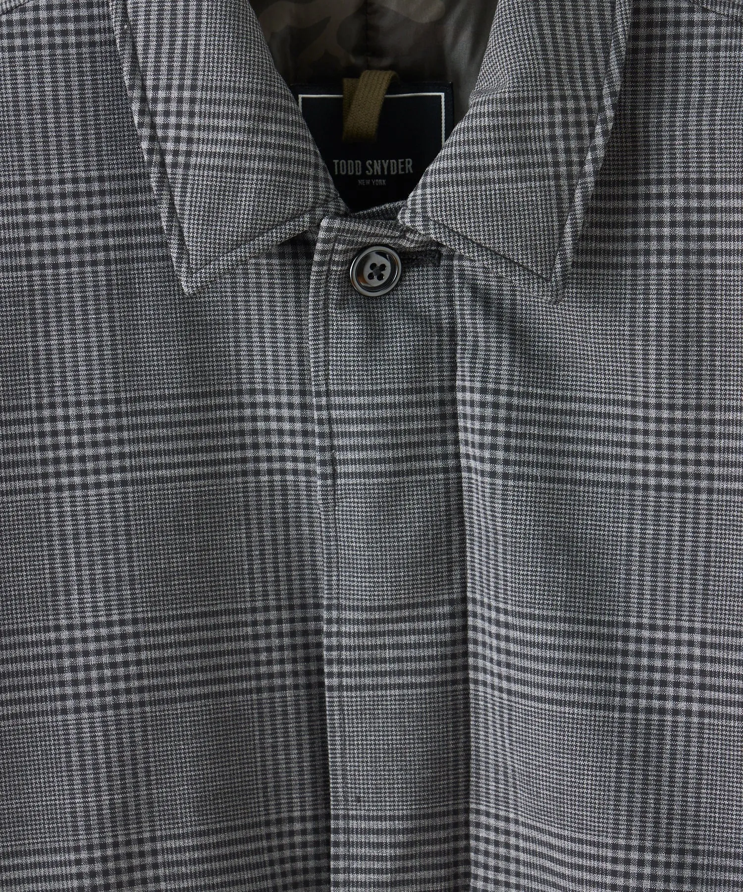 Italian Down Balmacaan in Grey Glenplaid