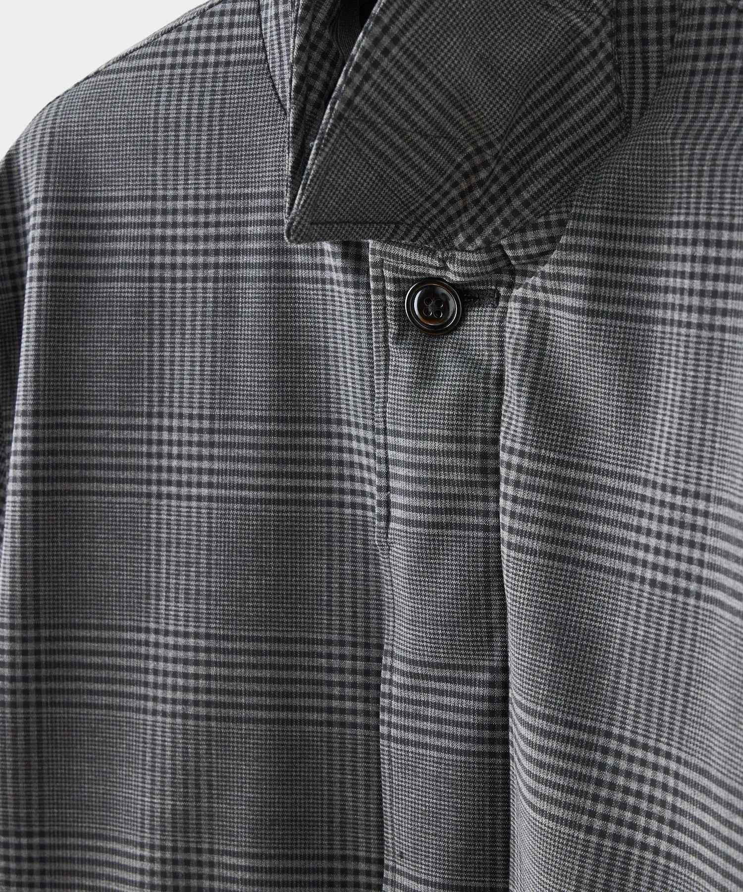 Italian Down Balmacaan in Grey Glenplaid