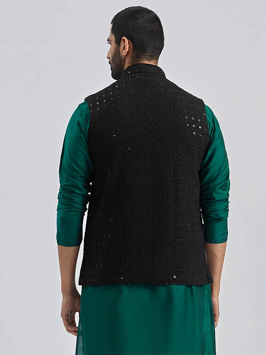 Jashvi Men's Black - Nehru Jacket