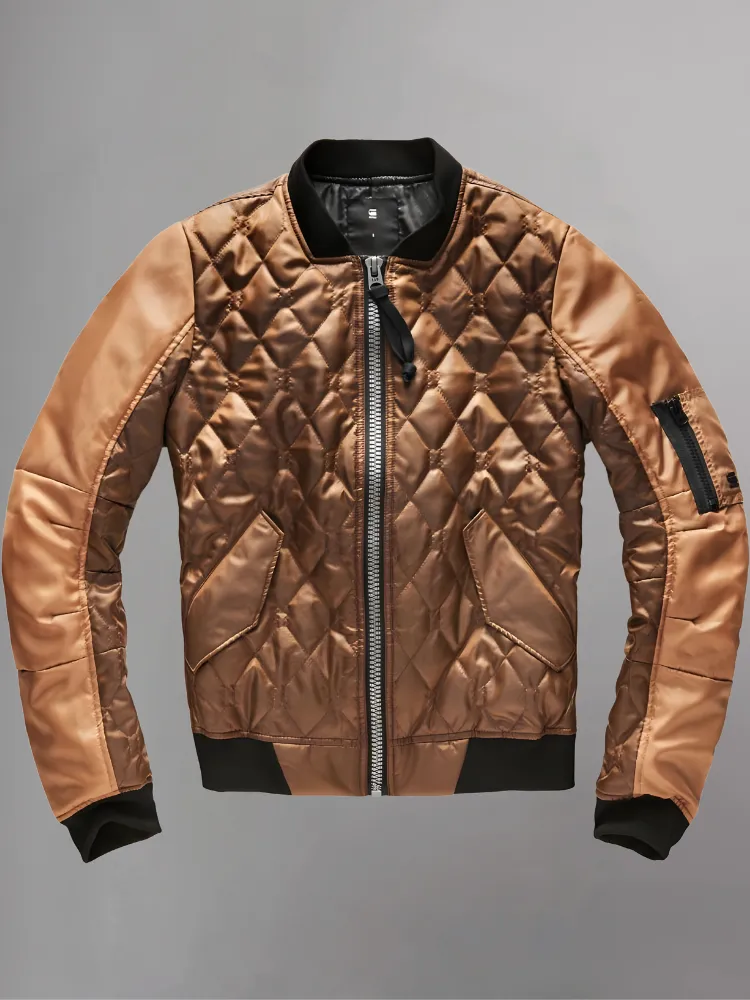 Jemma Simmons Agents Of Shield Brown Satin Quilted Bomber Jacket