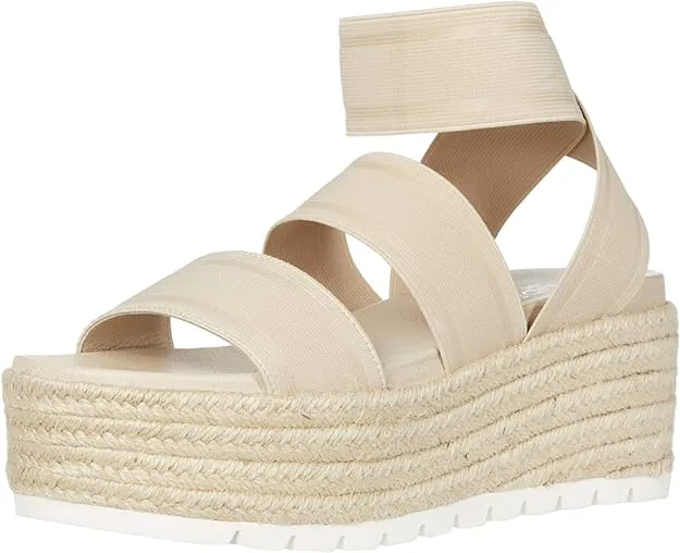 J/SLIDES - QUARTZ NUDE FABRIC ESPADRILLE SANDALS **FREE SHIPPING**