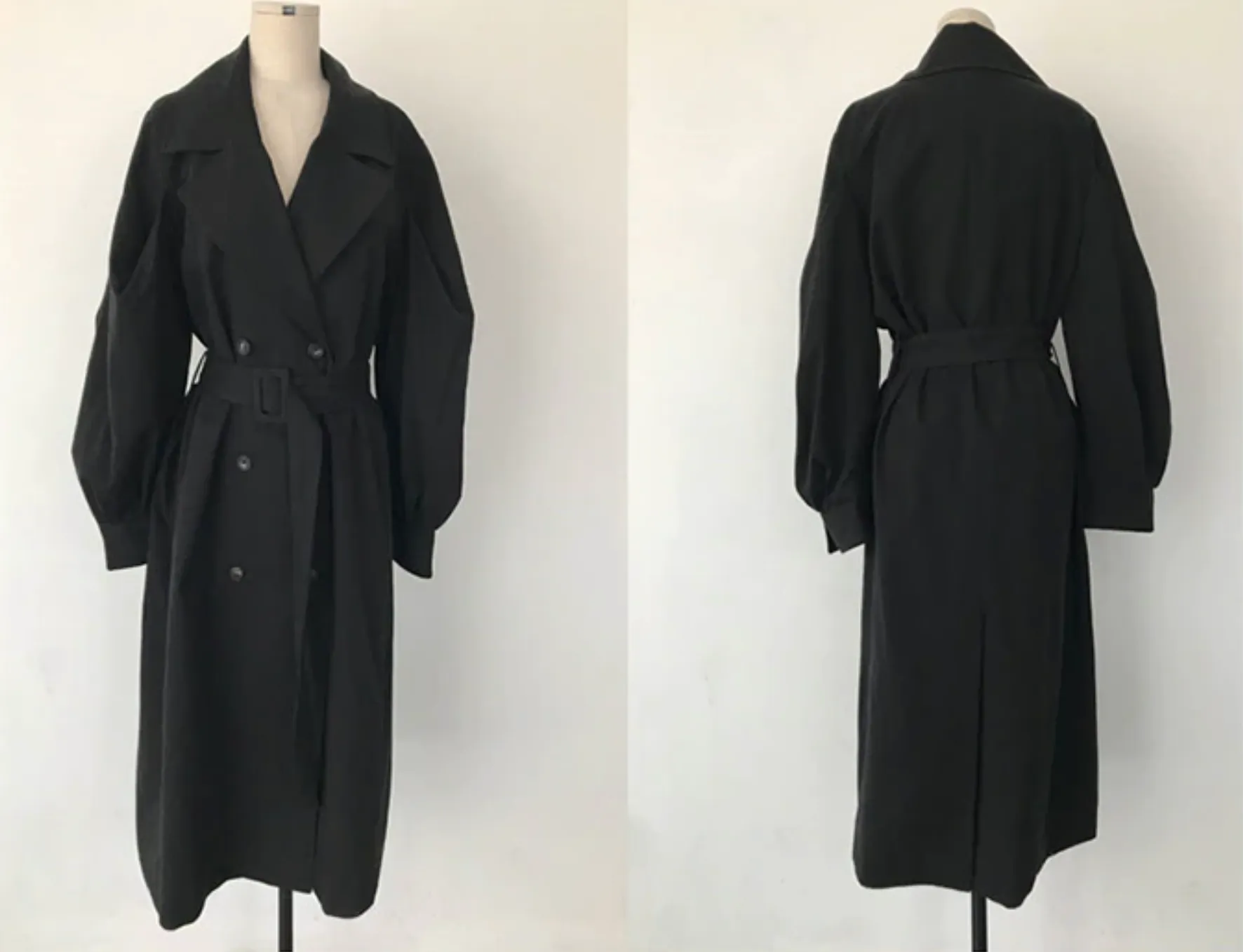 [Korean Style] Freja Voluminous Sleeve Long Trench Coat