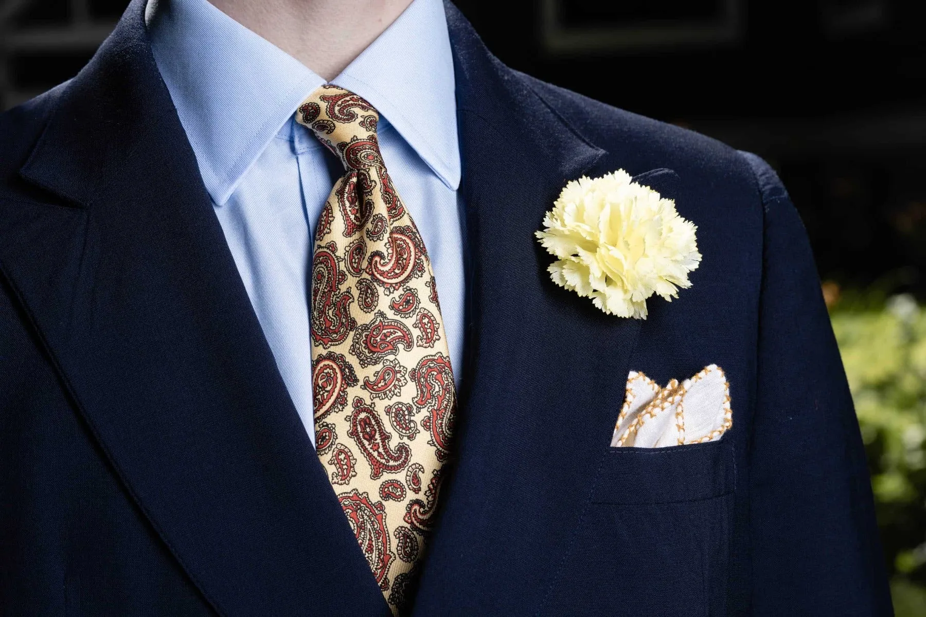 Life-Size Golden Yellow Carnation Boutonnière Flower