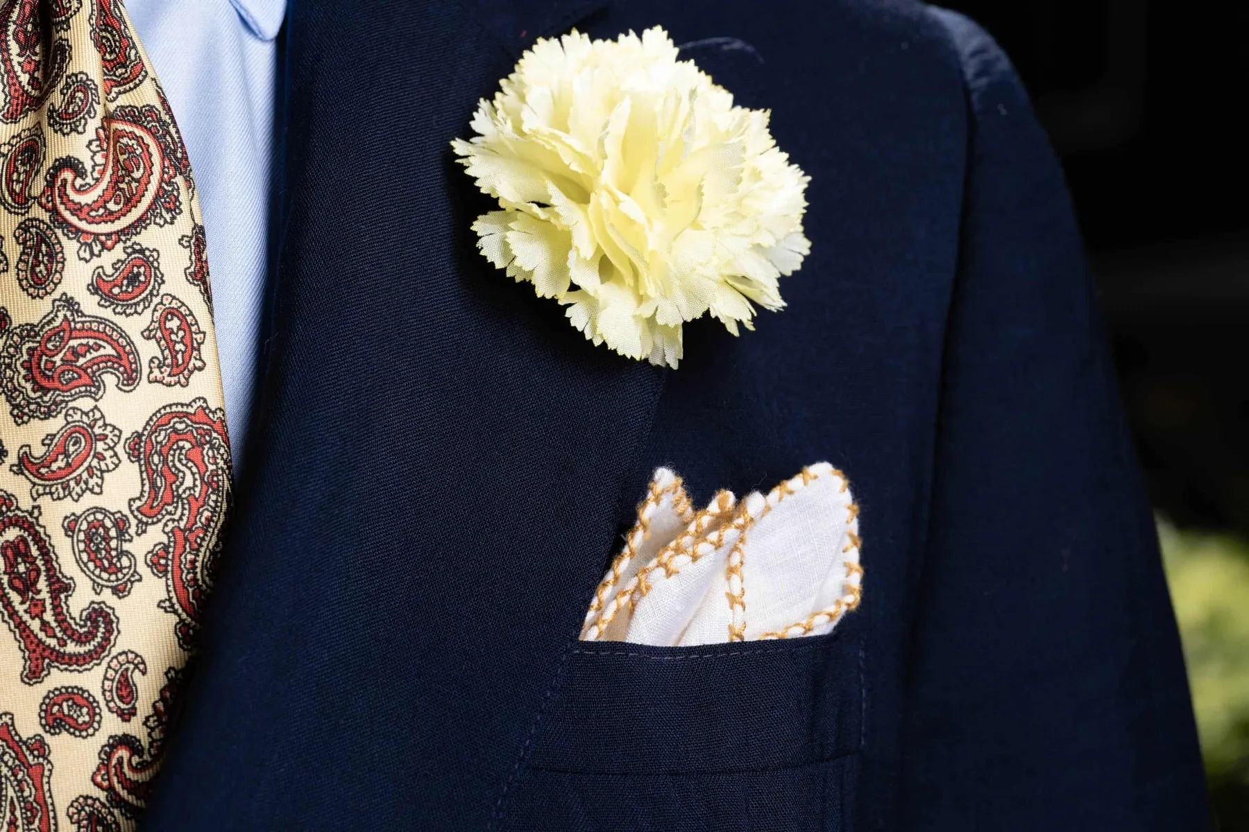 Life-Size Golden Yellow Carnation Boutonnière Flower