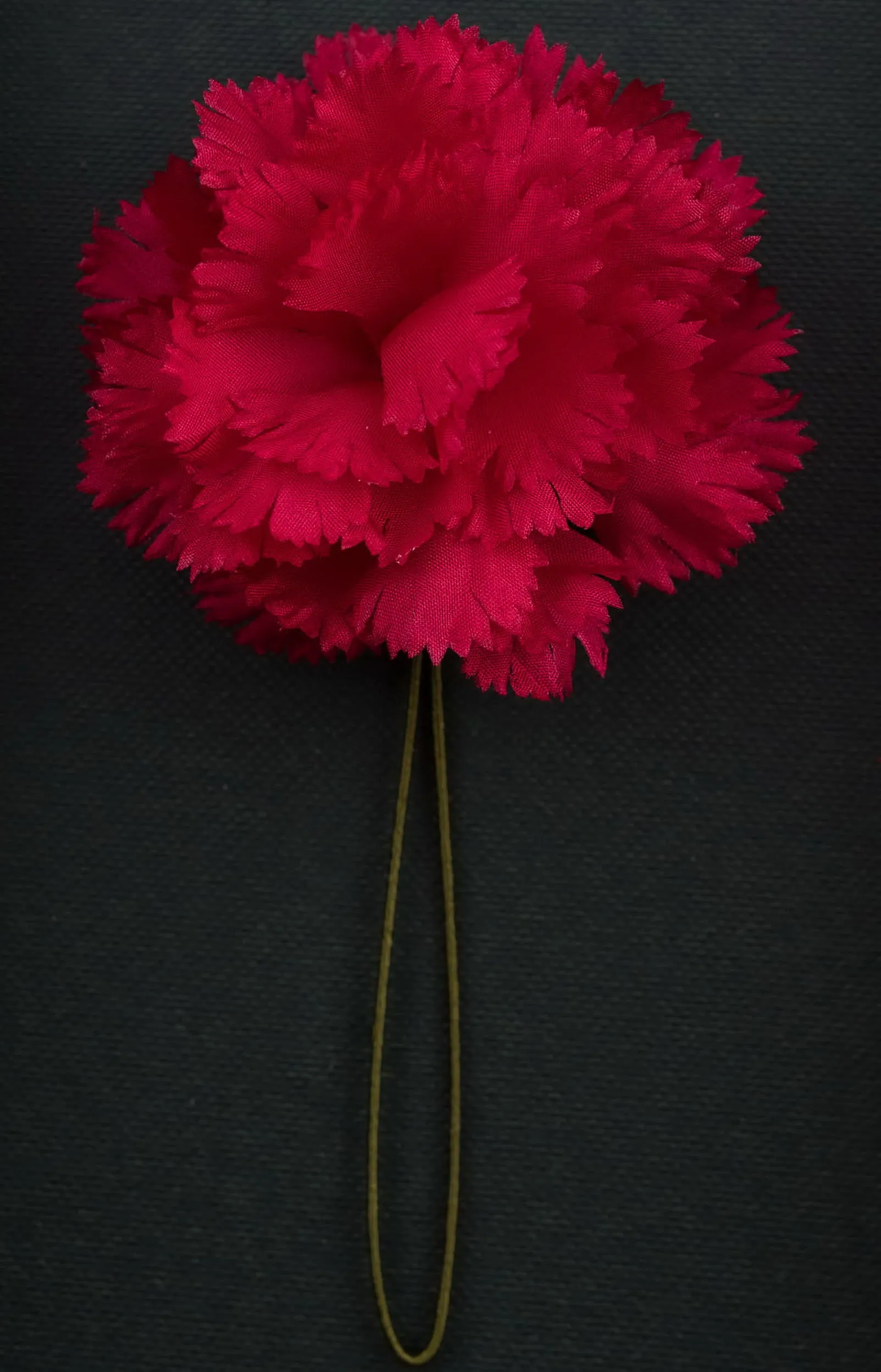 Life-Sized Dark Red Carnation Boutonnière Flower