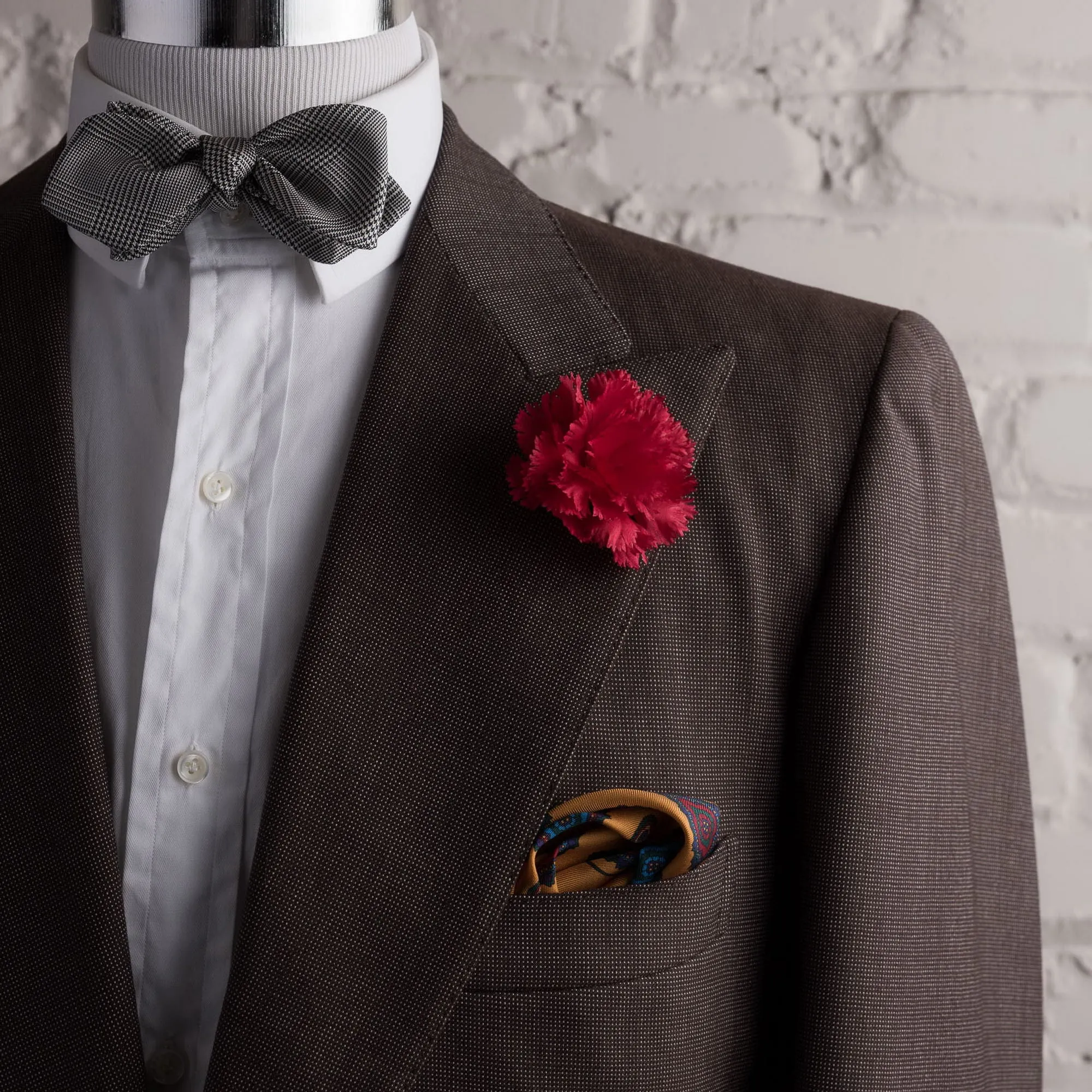 Life-Sized Dark Red Carnation Boutonnière Flower