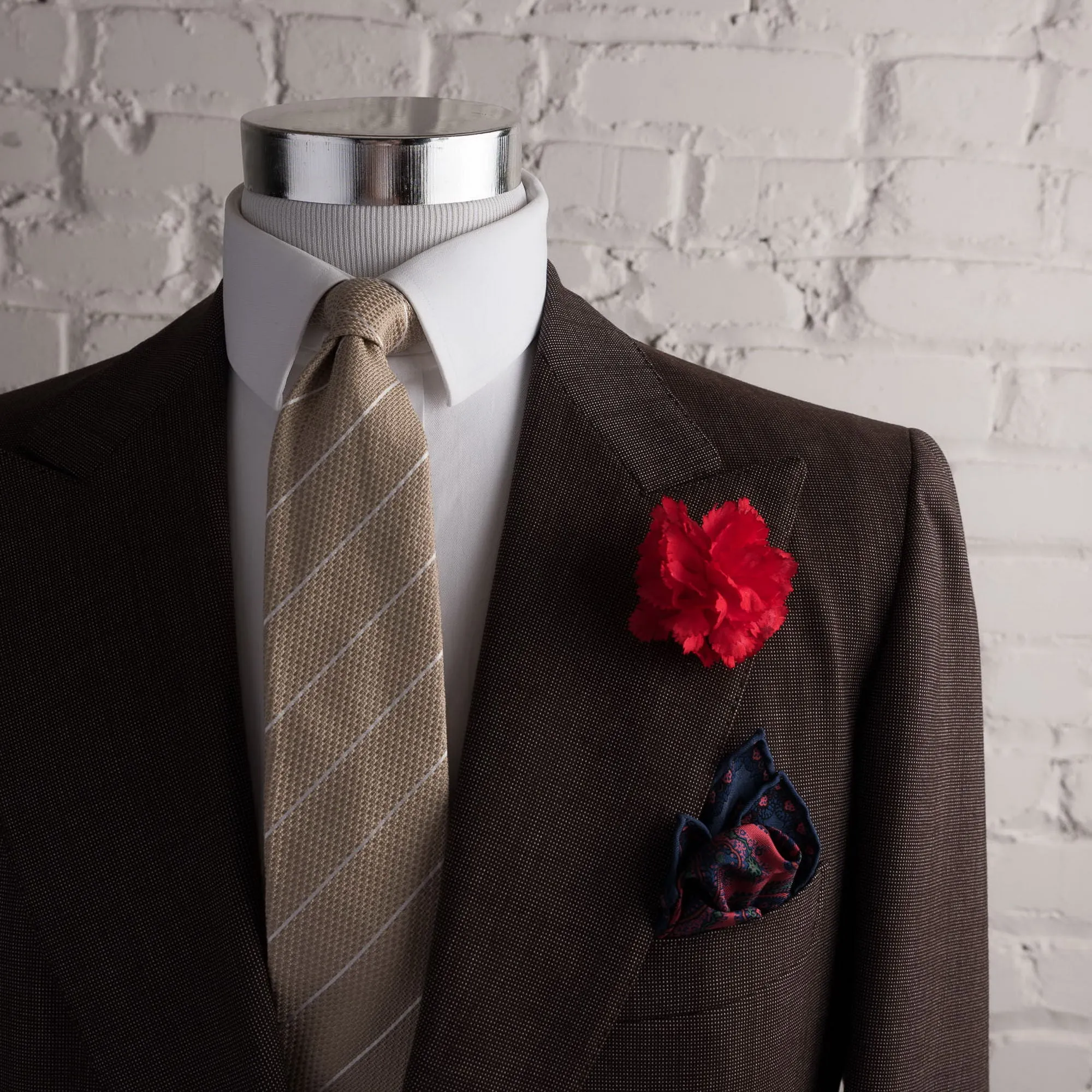 Life-Sized Dark Red Carnation Boutonnière Flower