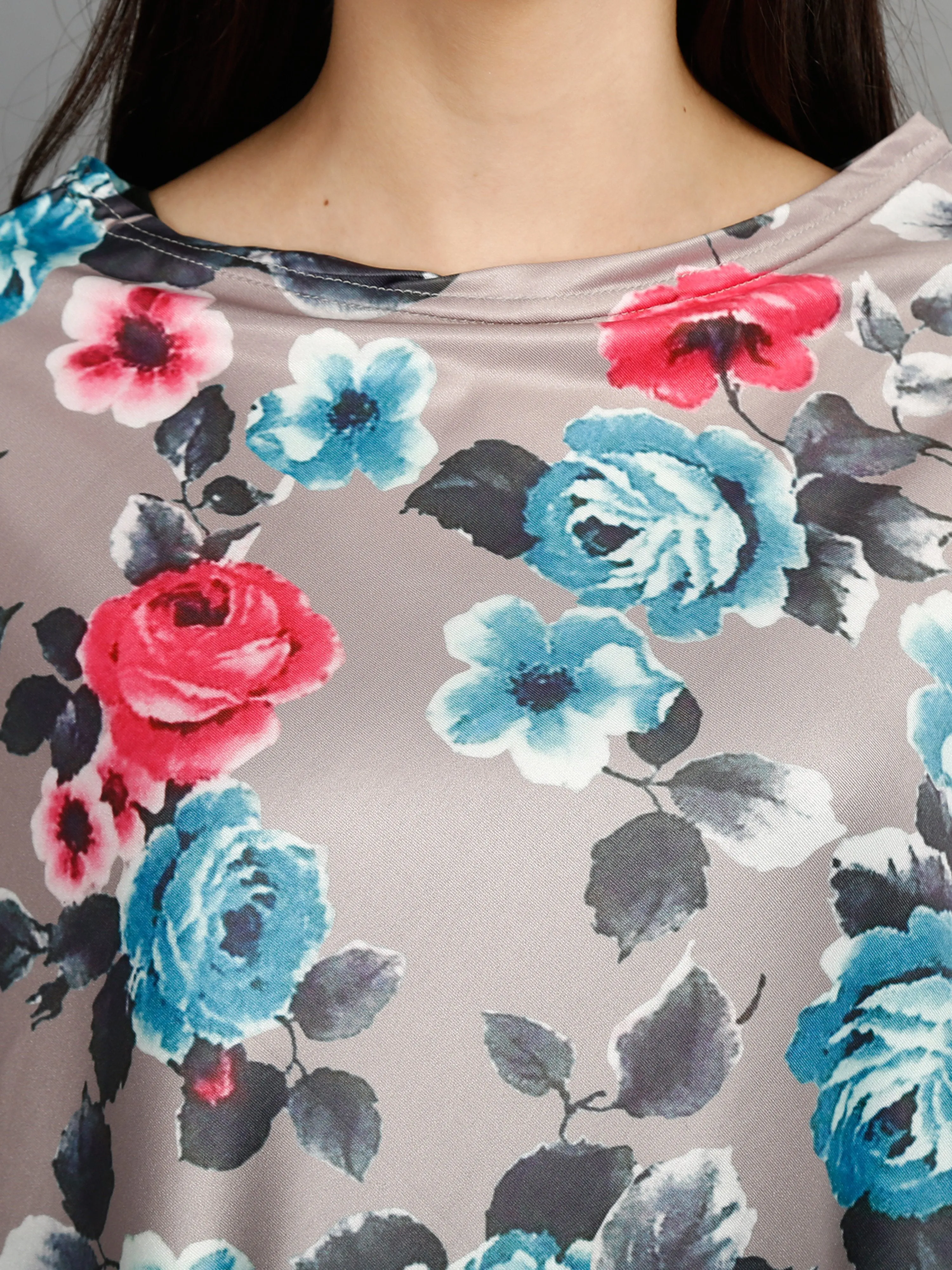 Maternity and Nursing Wear- Floral Grey