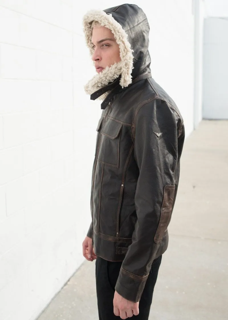 Men's Aviator Hoth Shearling Bomber Brown Han Solo Jacket