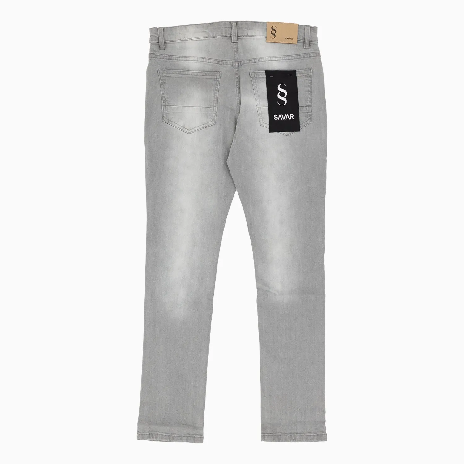 Men's Savar Light Grey Slim Denim Jeans Pant