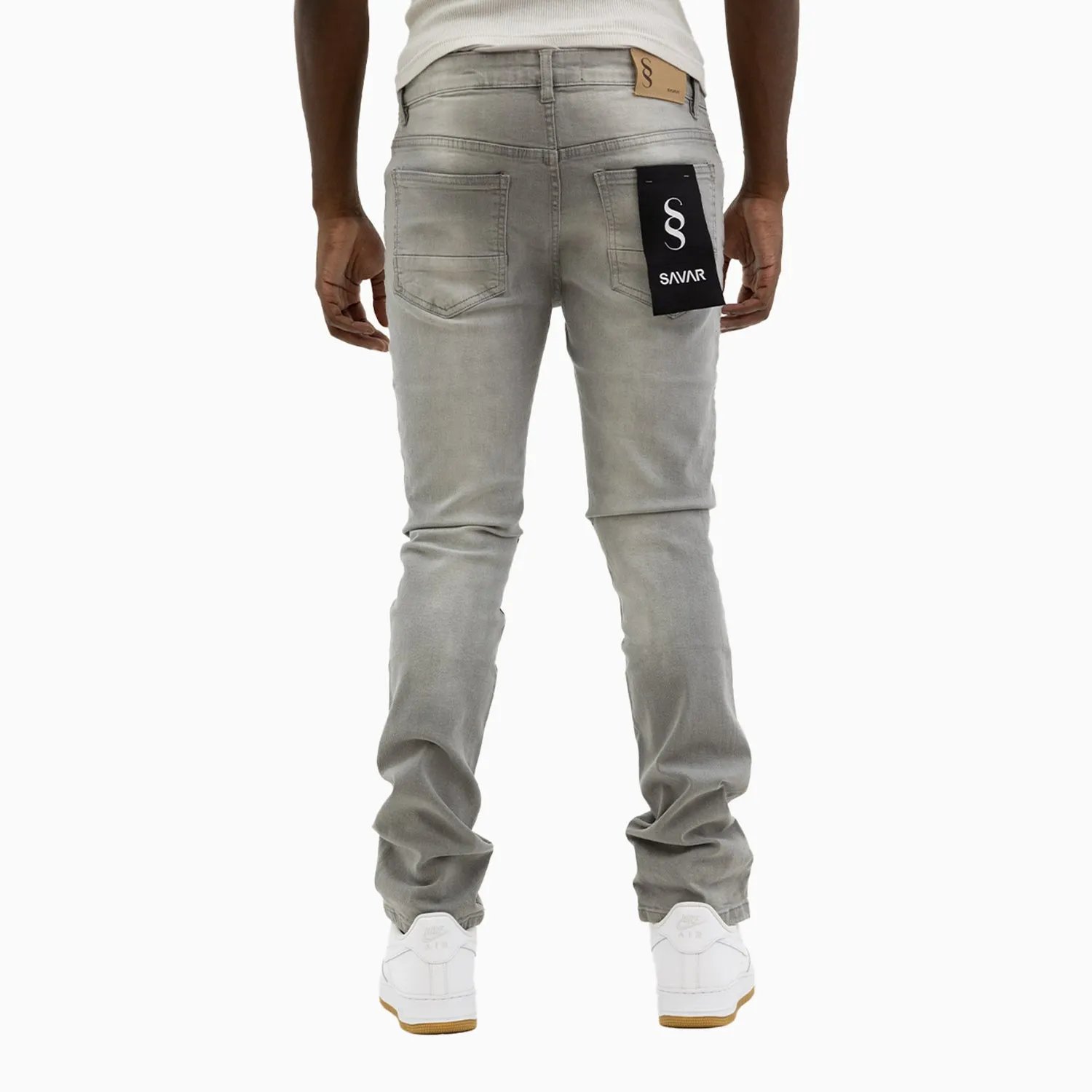 Men's Savar Light Grey Slim Denim Jeans Pant