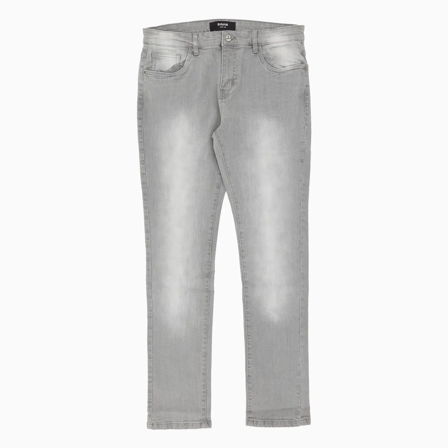 Men's Savar Light Grey Slim Denim Jeans Pant