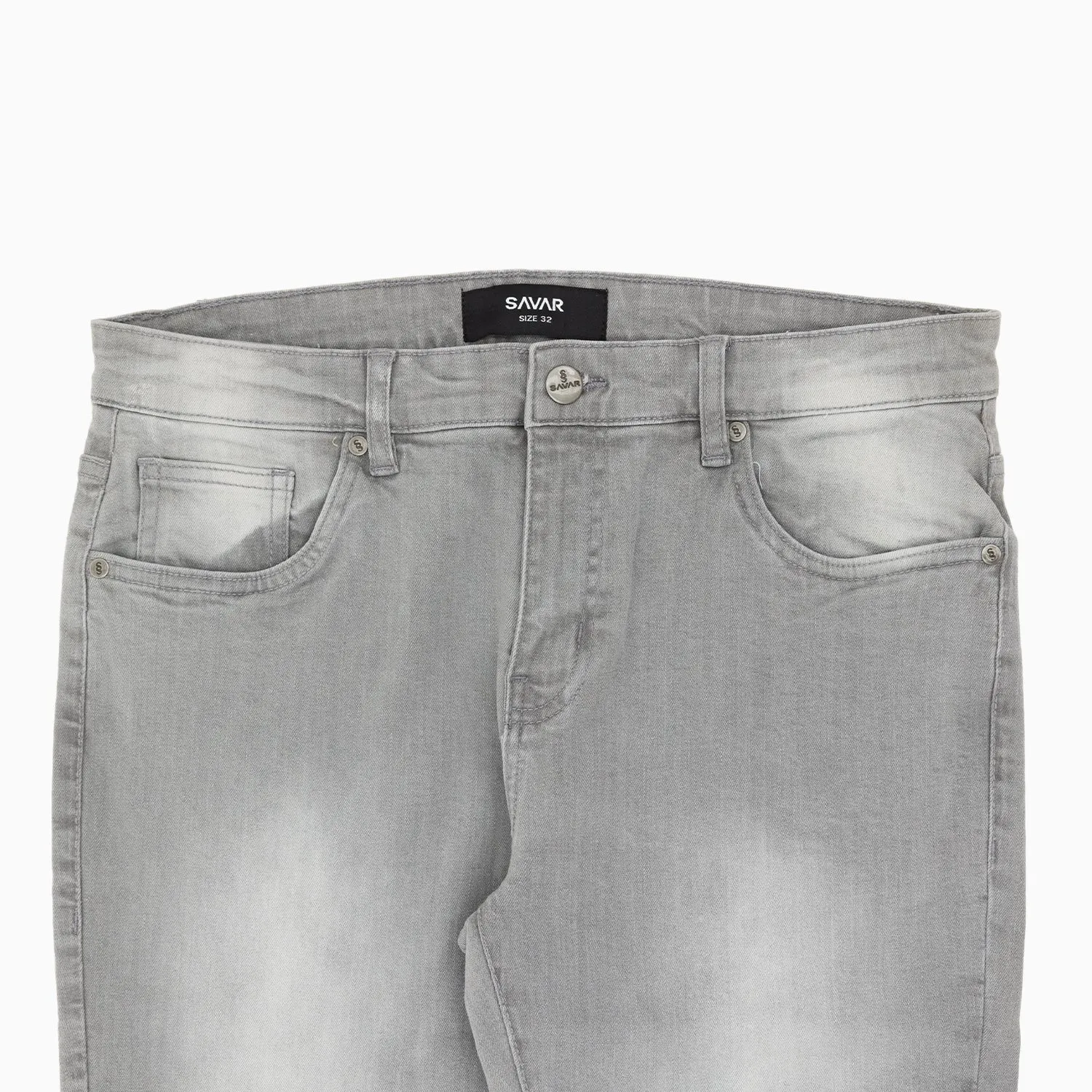 Men's Savar Light Grey Slim Denim Jeans Pant