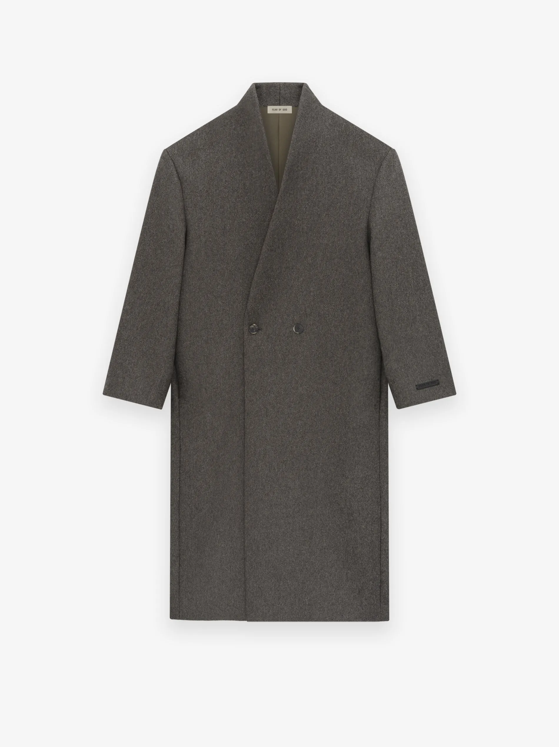 Military Wool Lapelless Coat