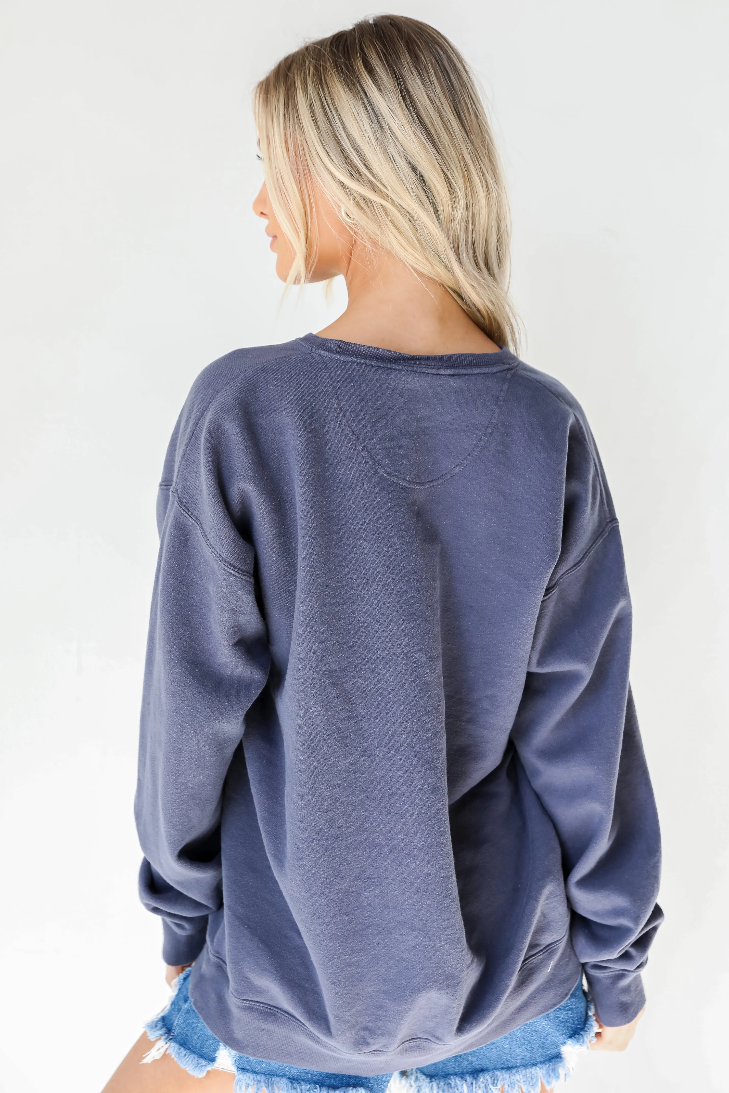 Navy Chop Chop Script Sweatshirt