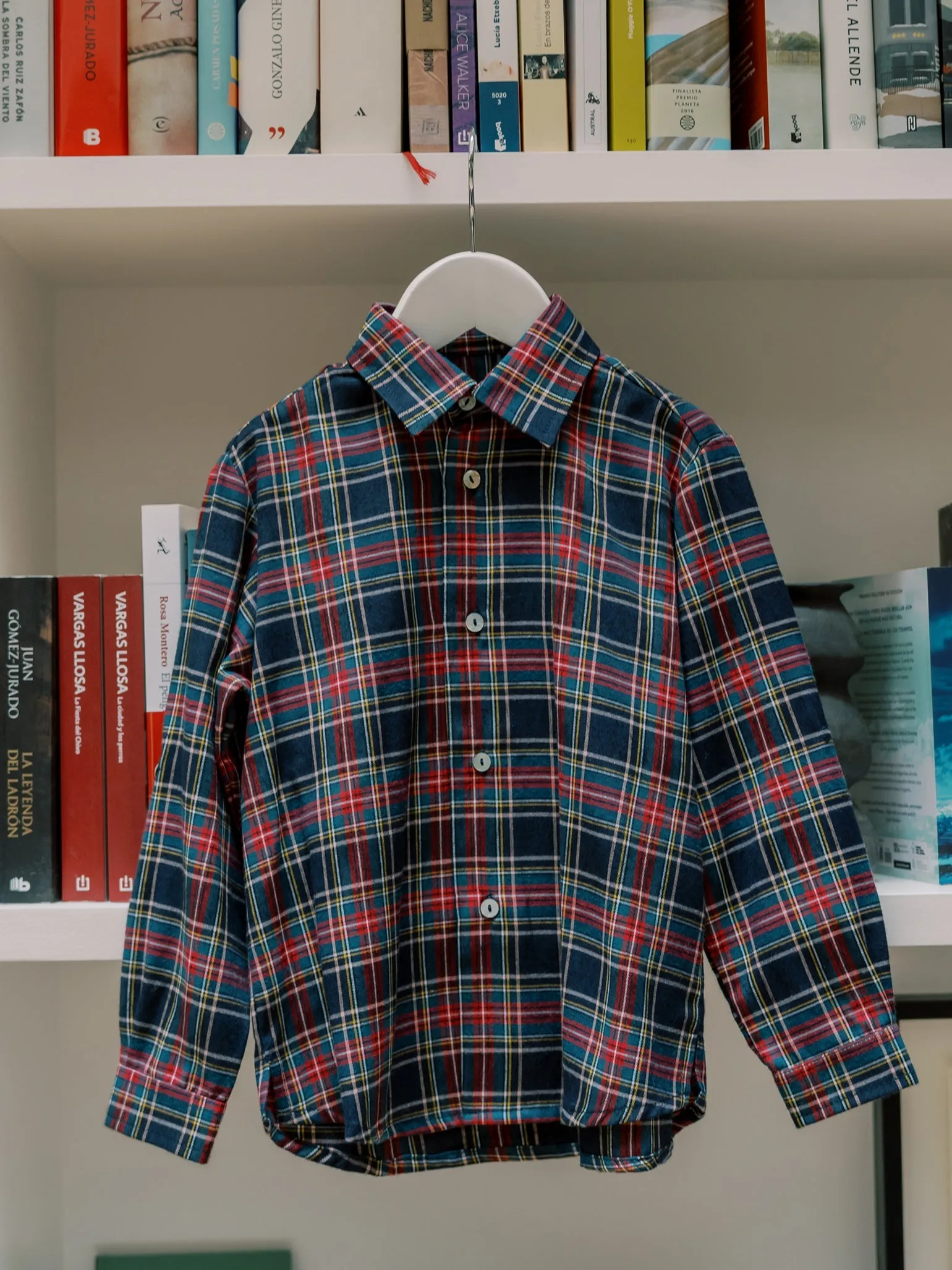 Navy Tartan Nico Long Sleeve Boy Shirt