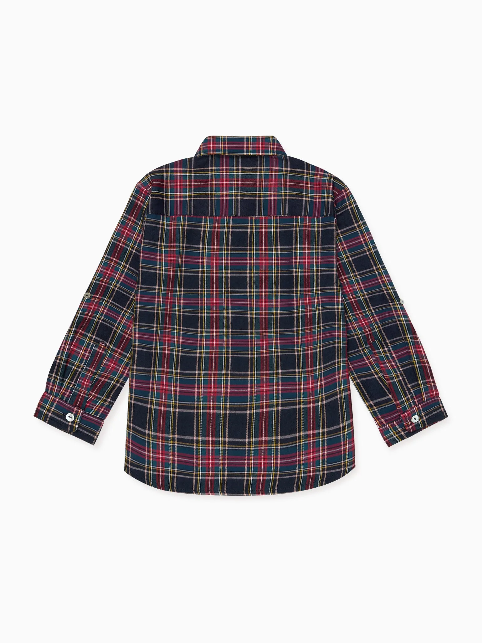 Navy Tartan Nico Long Sleeve Boy Shirt