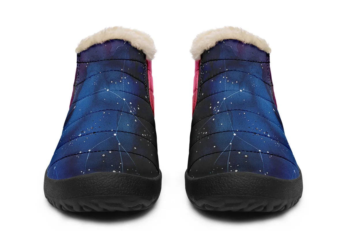 Night Winter Sneakers - Warm & Easy Slip-On Shoes Lined with Vegan Wool with Anti-Slip Soles