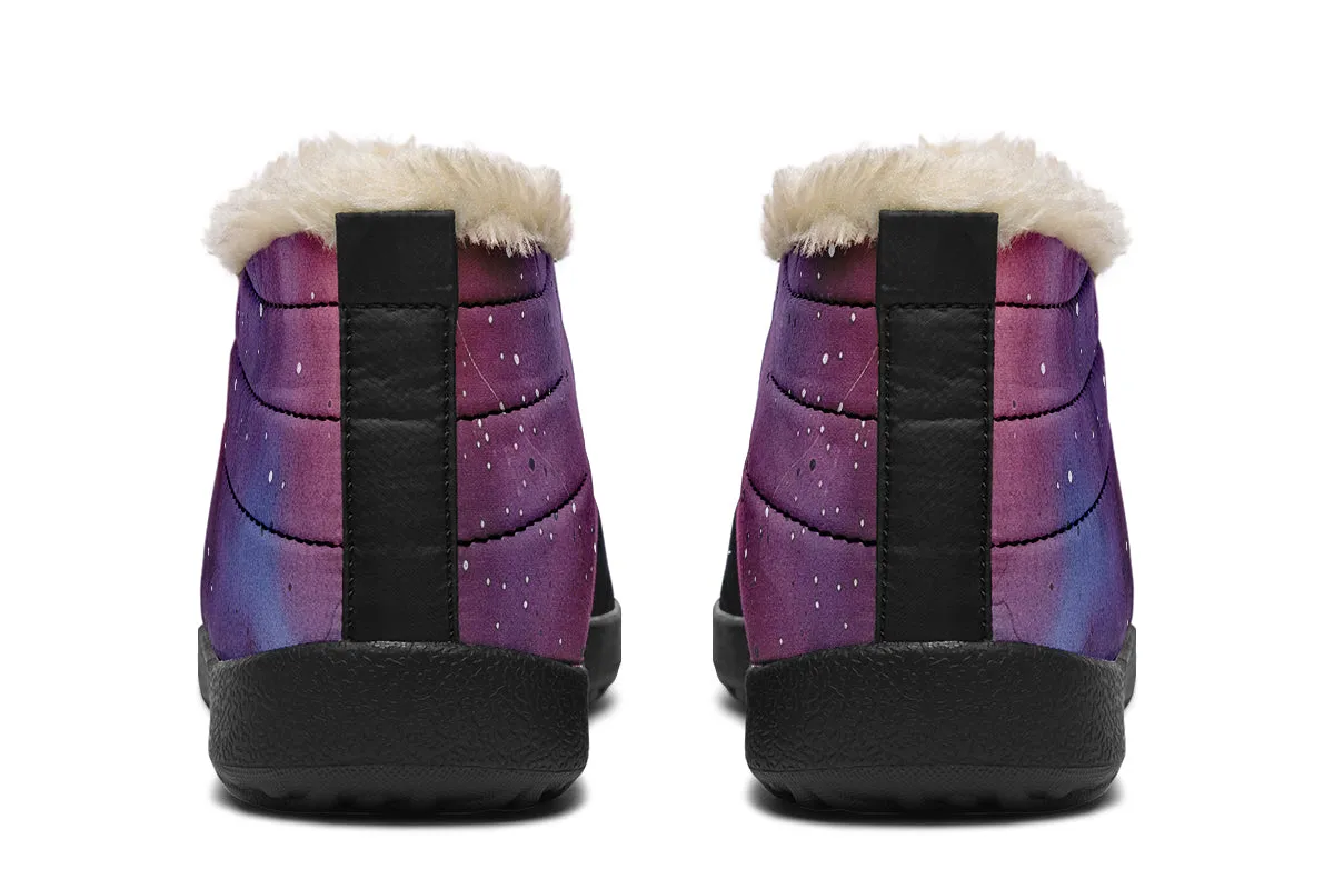 Night Winter Sneakers - Warm & Easy Slip-On Shoes Lined with Vegan Wool with Anti-Slip Soles