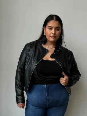 Plus Size Effortless Leather Jacket