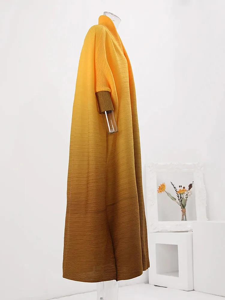 Pre Order: Gradient Batwing Sleeve Pleated Trench Coat