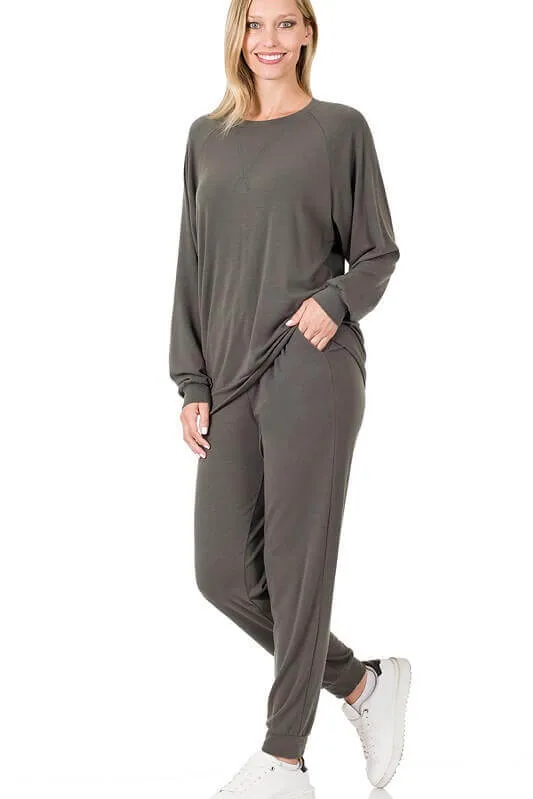 Raglan Sleeve Pullover & Jogger Pants Set