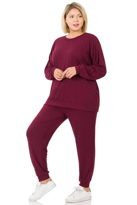 Raglan Sleeve Pullover & Jogger Pants Set