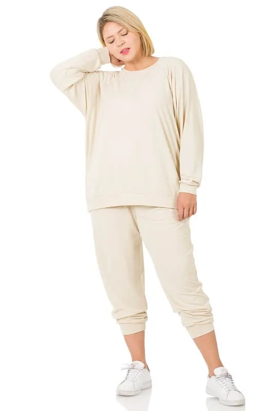 Raglan Sleeve Pullover & Jogger Pants Set