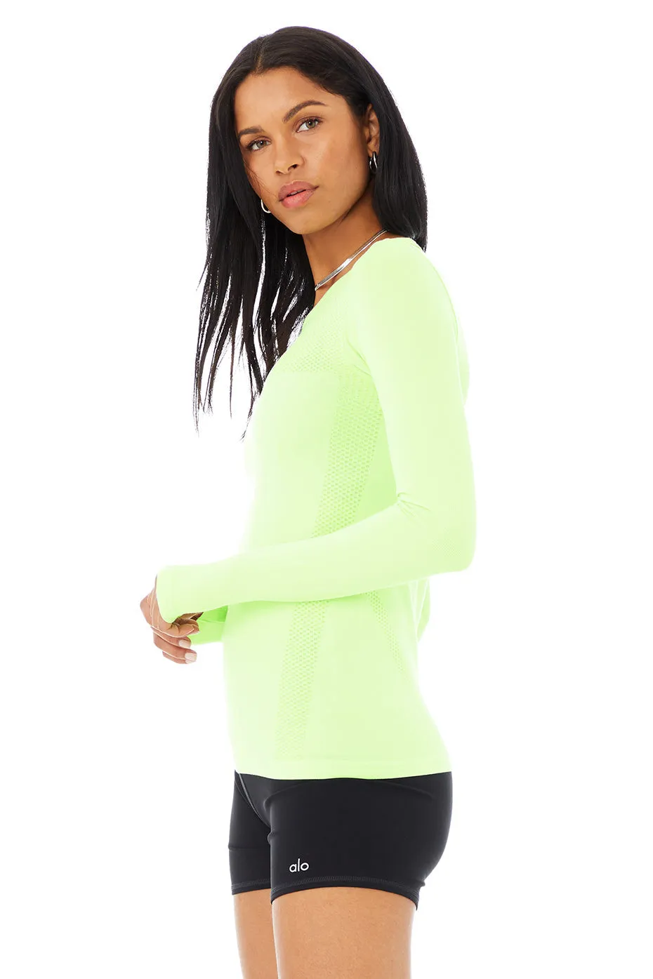 Seamless Essential Long Sleeve - Neon Lime