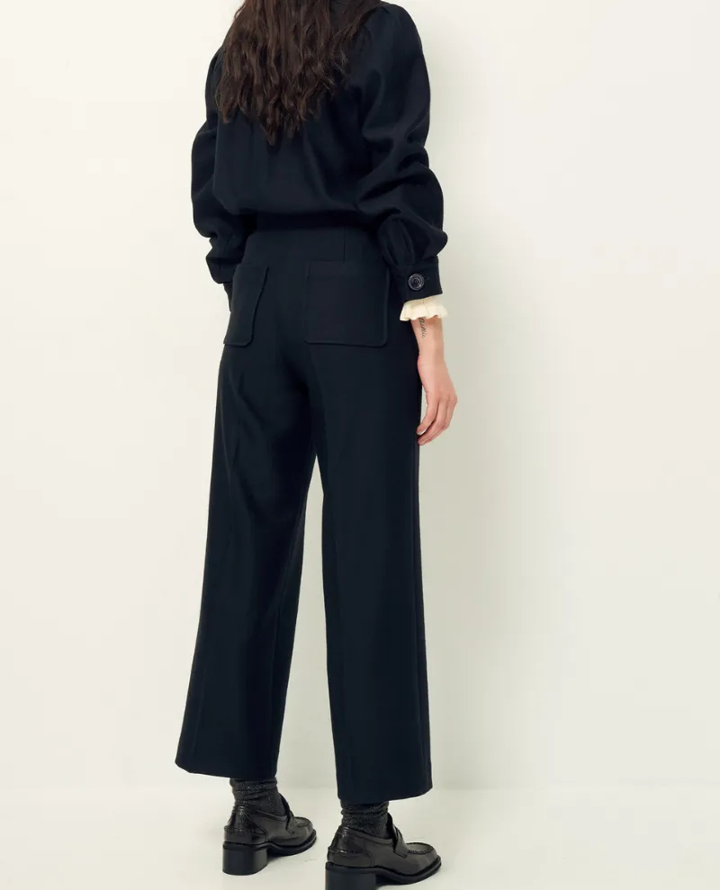 Sessun Alberwool Black Wide Trousers