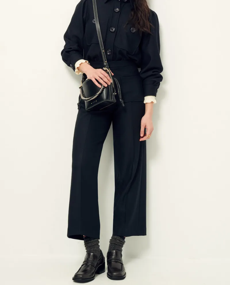 Sessun Alberwool Black Wide Trousers