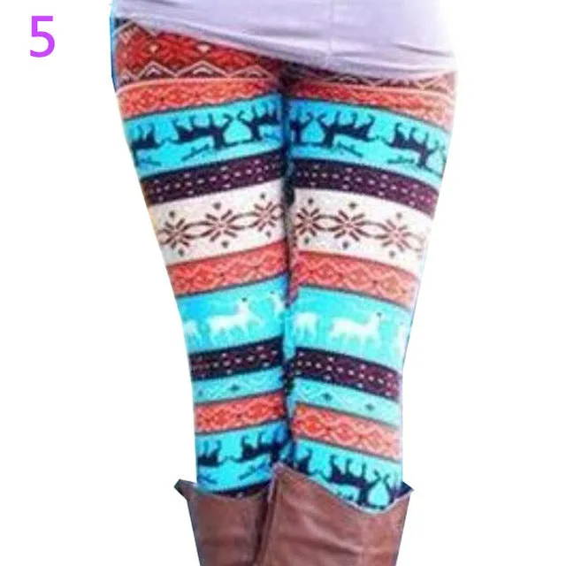 Snowflake Christmas Deer Leggings