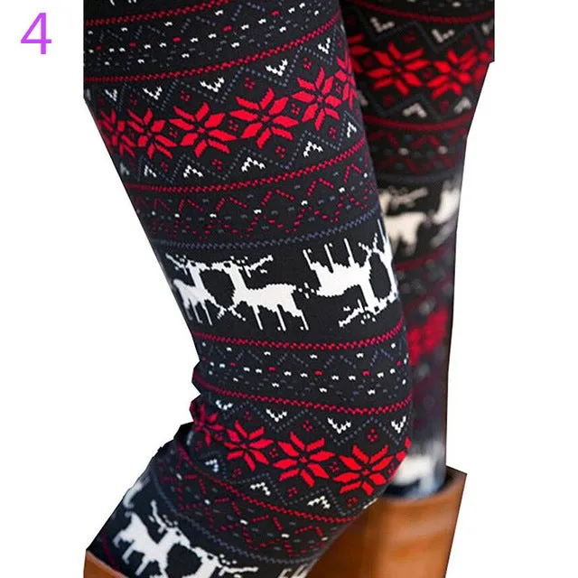 Snowflake Christmas Deer Leggings