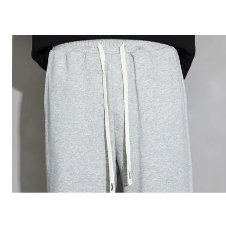 Straight Leg Loose Fit Zipper Split Hem Knitted Pants