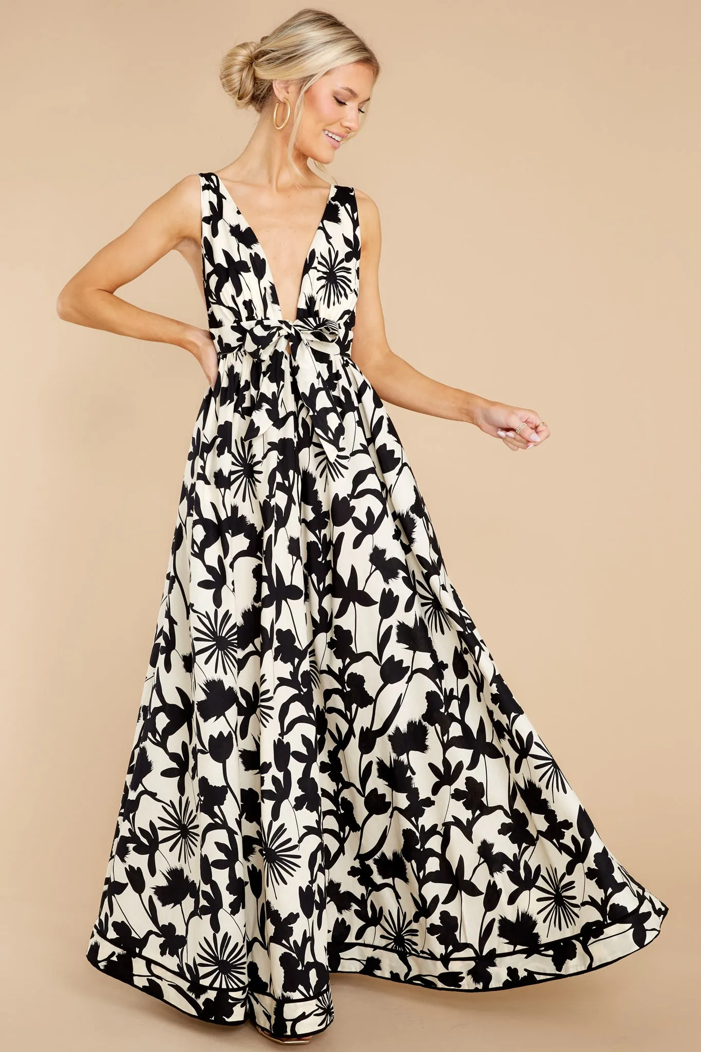 Subtly Sweet Black Multi Print Maxi Dress