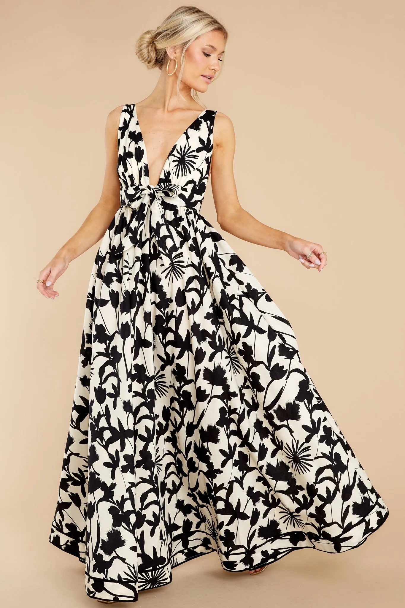 Subtly Sweet Black Multi Print Maxi Dress