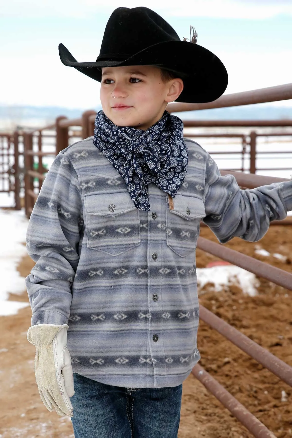 The Boys Cinch  Blanket Stripe Polar Fleece Shacket