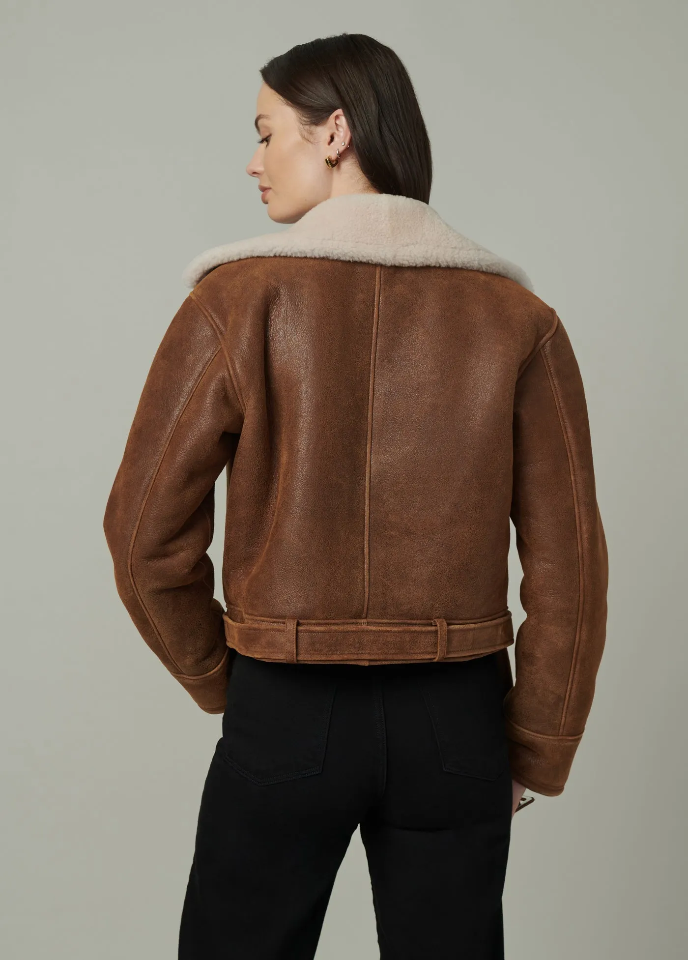 THE REY CROPPED SHEARLING JACKET