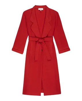 The Trapunto Trench Coat. -- Hot Red