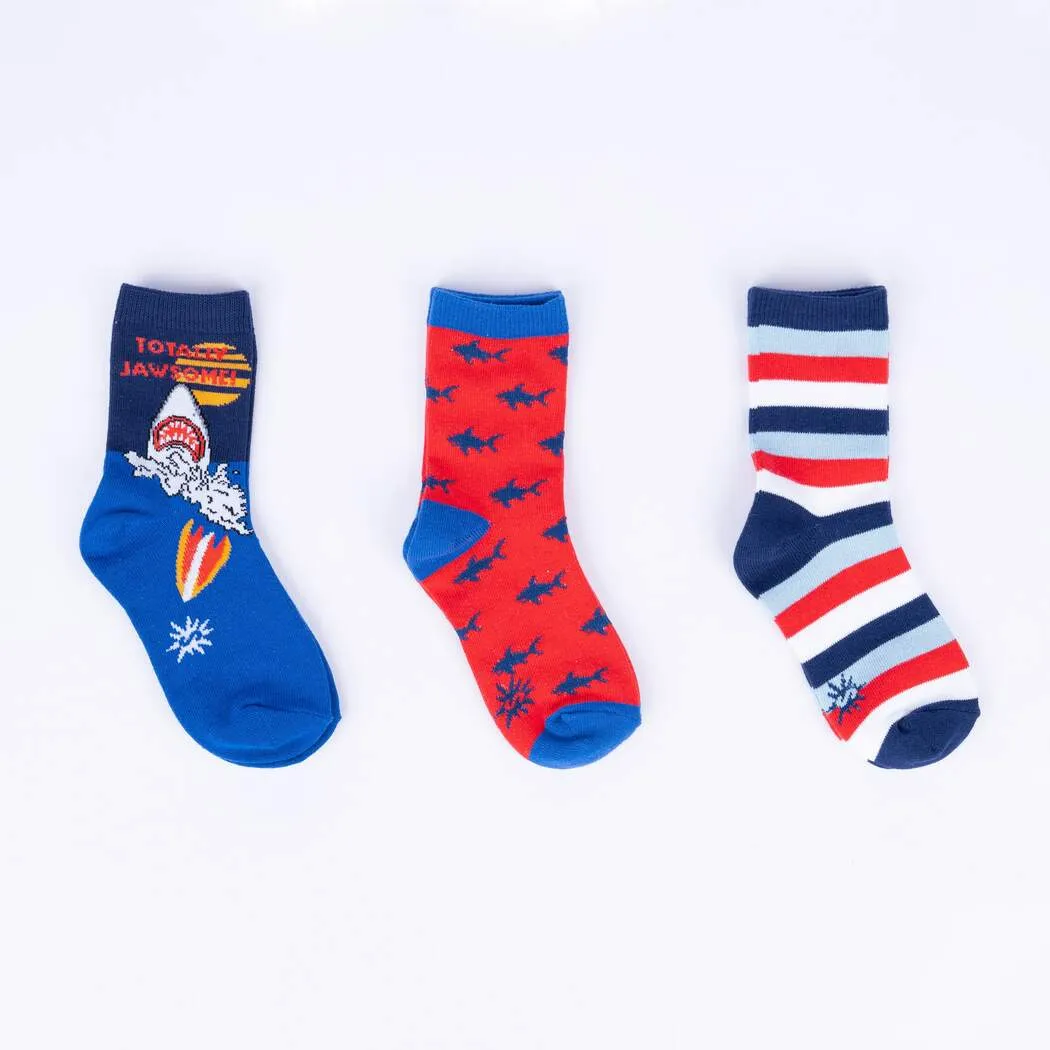 Totally Jawsome! Kids Crew Sock - 3 Pack