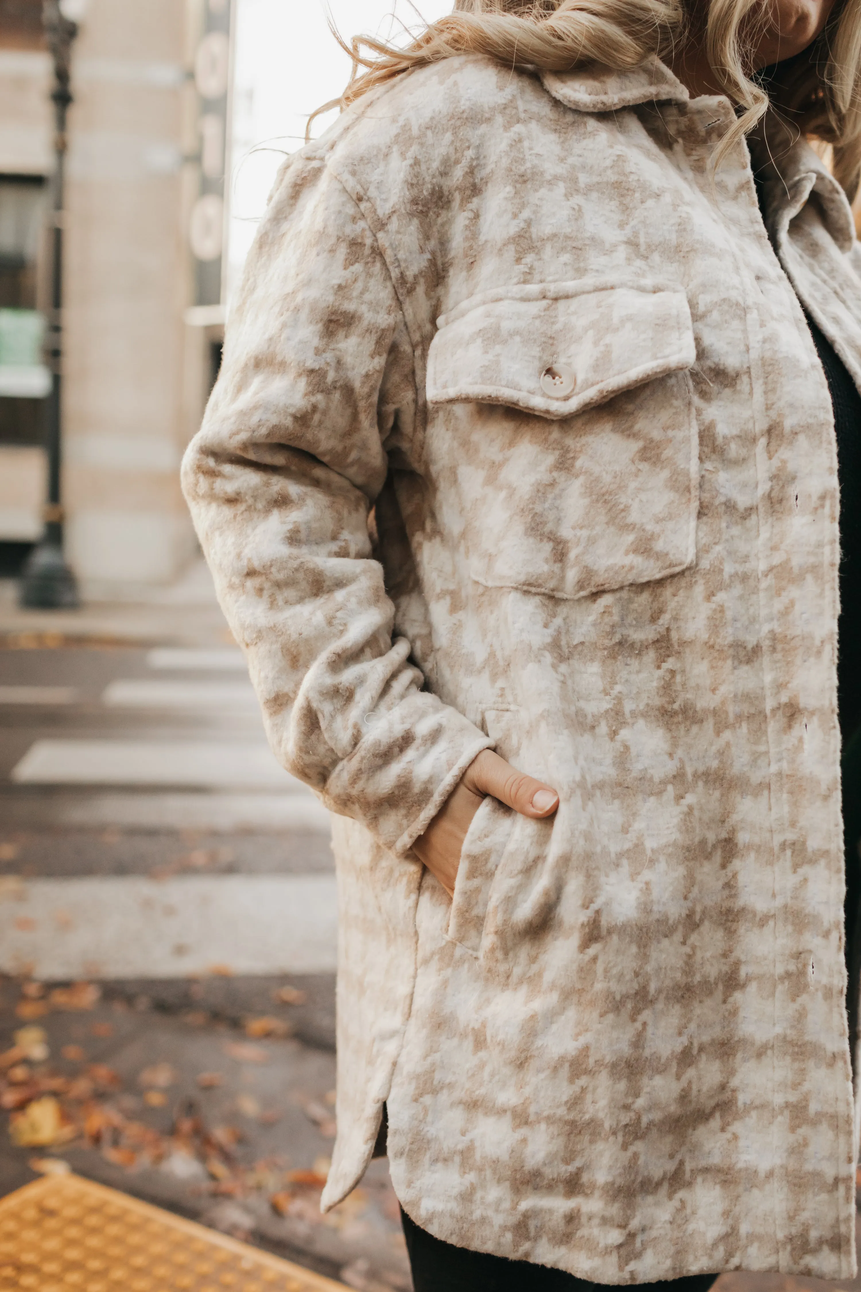 Trendy Shacket in Tan