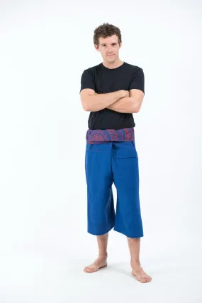 Unisex Cropped Thai Fisherman Pants in Navy