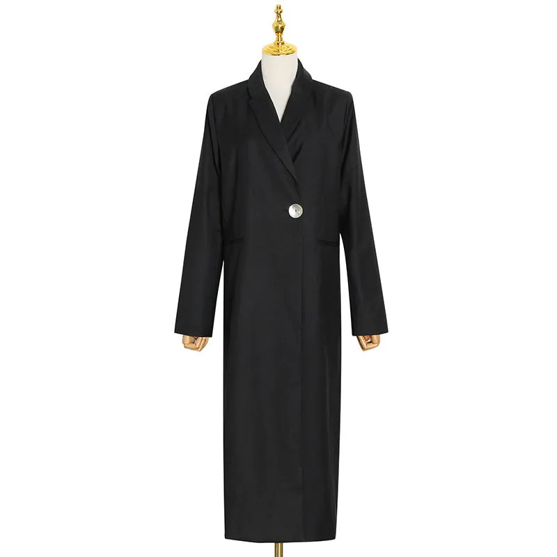 Uniwim fall fashion British Style Trench Coat 2024 Spring New Retro High-Grade Long Straight Slimming Black Coat for Women