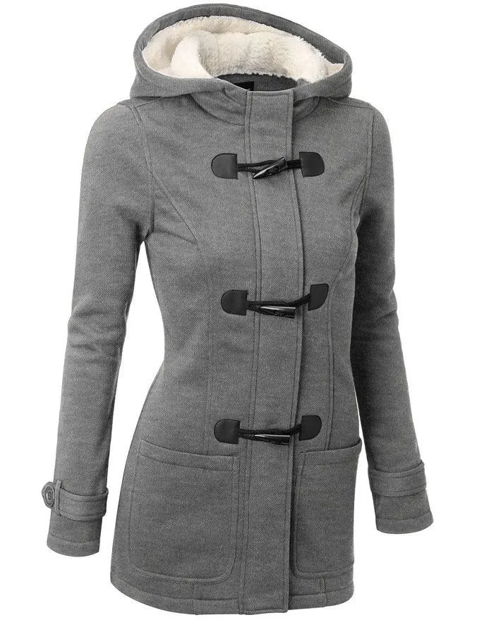 VenusFox Parka Button Hooded Coat